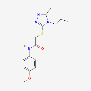 molecular formula C15H20N4O2S B5299317 N-(4-methoxyphenyl)-2-[(5-methyl-4-propyl-4H-1,2,4-triazol-3-yl)thio]acetamide 