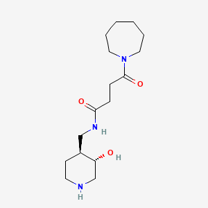 4-azepan-1-yl-N-{[(3S*,4S*)-3-hydroxypiperidin-4-yl]methyl}-4-oxobutanamide