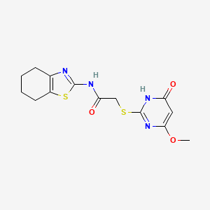 2-[(4-methoxy-6-oxo-1,6-dihydro-2-pyrimidinyl)thio]-N-(4,5,6,7-tetrahydro-1,3-benzothiazol-2-yl)acetamide