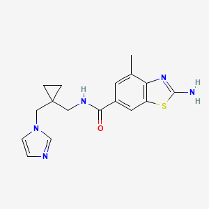 molecular formula C17H19N5OS B5299330 2-amino-N-{[1-(1H-imidazol-1-ylmethyl)cyclopropyl]methyl}-4-methyl-1,3-benzothiazole-6-carboxamide 