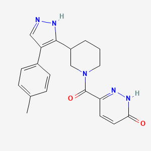 molecular formula C20H21N5O2 B5299334 6-({3-[4-(4-methylphenyl)-1H-pyrazol-5-yl]piperidin-1-yl}carbonyl)pyridazin-3(2H)-one 