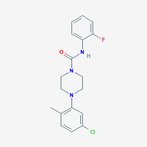 molecular formula C18H19ClFN3O B5299335 4-(5-chloro-2-methylphenyl)-N-(2-fluorophenyl)-1-piperazinecarboxamide 
