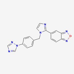 molecular formula C18H13N7O B5299356 5-{1-[4-(1H-1,2,4-triazol-1-yl)benzyl]-1H-imidazol-2-yl}-2,1,3-benzoxadiazole 