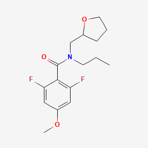 molecular formula C16H21F2NO3 B5299375 2,6-difluoro-4-methoxy-N-propyl-N-(tetrahydrofuran-2-ylmethyl)benzamide 