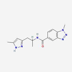 1-methyl-N-[1-methyl-2-(3-methyl-1H-pyrazol-5-yl)ethyl]-1H-1,2,3-benzotriazole-5-carboxamide