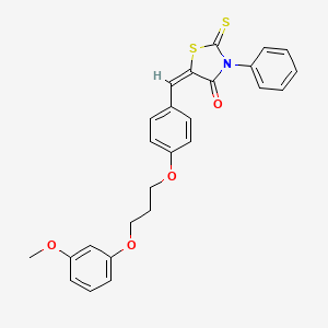 molecular formula C26H23NO4S2 B5299384 5-{4-[3-(3-methoxyphenoxy)propoxy]benzylidene}-3-phenyl-2-thioxo-1,3-thiazolidin-4-one 