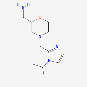 molecular formula C12H22N4O B5299411 ({4-[(1-isopropyl-1H-imidazol-2-yl)methyl]morpholin-2-yl}methyl)amine 