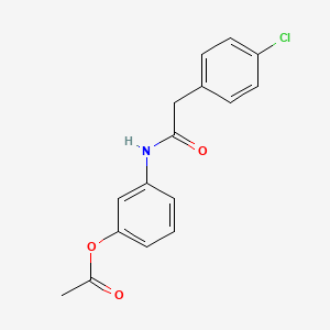 molecular formula C16H14ClNO3 B5299418 3-{[2-(4-chlorophenyl)acetyl]amino}phenyl acetate 