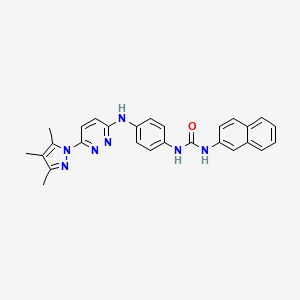 molecular formula C27H25N7O B5299441 N-2-naphthyl-N'-(4-{[6-(3,4,5-trimethyl-1H-pyrazol-1-yl)-3-pyridazinyl]amino}phenyl)urea 