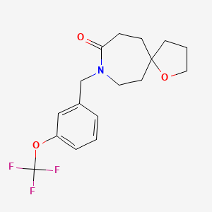 molecular formula C17H20F3NO3 B5299449 8-[3-(trifluoromethoxy)benzyl]-1-oxa-8-azaspiro[4.6]undecan-9-one 