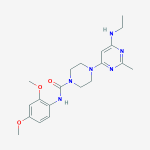 molecular formula C20H28N6O3 B5299459 N-(2,4-dimethoxyphenyl)-4-[6-(ethylamino)-2-methyl-4-pyrimidinyl]-1-piperazinecarboxamide 