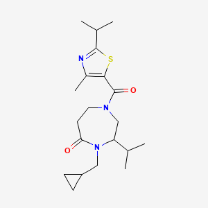 molecular formula C20H31N3O2S B5299473 4-(cyclopropylmethyl)-3-isopropyl-1-[(2-isopropyl-4-methyl-1,3-thiazol-5-yl)carbonyl]-1,4-diazepan-5-one 