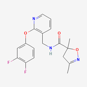 molecular formula C18H17F2N3O3 B5299481 N-{[2-(3,4-difluorophenoxy)pyridin-3-yl]methyl}-3,5-dimethyl-4,5-dihydroisoxazole-5-carboxamide 
