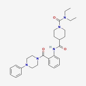 molecular formula C28H37N5O3 B5299502 N~1~,N~1~-diethyl-N~4~-{2-[(4-phenyl-1-piperazinyl)carbonyl]phenyl}-1,4-piperidinedicarboxamide 