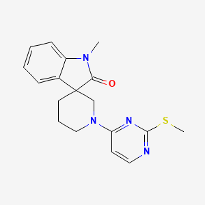 molecular formula C18H20N4OS B5299504 1-methyl-1'-[2-(methylthio)pyrimidin-4-yl]spiro[indole-3,3'-piperidin]-2(1H)-one 