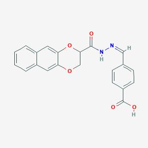 molecular formula C21H16N2O5 B5299529 4-[2-(2,3-dihydronaphtho[2,3-b][1,4]dioxin-2-ylcarbonyl)carbonohydrazonoyl]benzoic acid 