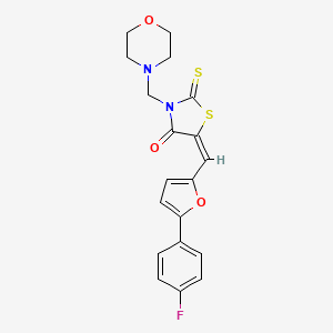 molecular formula C19H17FN2O3S2 B5299535 5-{[5-(4-fluorophenyl)-2-furyl]methylene}-3-(4-morpholinylmethyl)-2-thioxo-1,3-thiazolidin-4-one 