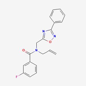 molecular formula C19H16FN3O2 B5299545 N-allyl-3-fluoro-N-[(3-phenyl-1,2,4-oxadiazol-5-yl)methyl]benzamide 