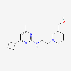 molecular formula C17H28N4O B5299570 (1-{2-[(4-cyclobutyl-6-methylpyrimidin-2-yl)amino]ethyl}piperidin-3-yl)methanol 