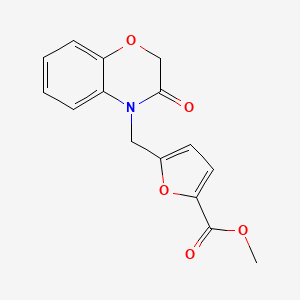 molecular formula C15H13NO5 B5299596 methyl 5-[(3-oxo-2,3-dihydro-4H-1,4-benzoxazin-4-yl)methyl]-2-furoate 