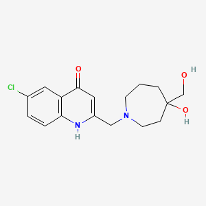 6-chloro-2-{[4-hydroxy-4-(hydroxymethyl)-1-azepanyl]methyl}-4(1H)-quinolinone