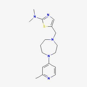 molecular formula C17H25N5S B5299613 N,N-dimethyl-5-{[4-(2-methyl-4-pyridinyl)-1,4-diazepan-1-yl]methyl}-1,3-thiazol-2-amine 