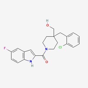 molecular formula C22H22ClFN2O2 B5299626 {4-(2-chlorobenzyl)-1-[(5-fluoro-1H-indol-2-yl)carbonyl]piperidin-4-yl}methanol 