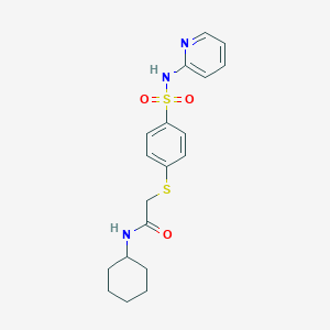 N-cyclohexyl-2-({4-[(pyridin-2-ylamino)sulfonyl]phenyl}thio)acetamide