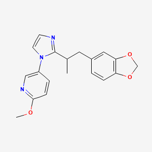 molecular formula C19H19N3O3 B5299641 5-{2-[2-(1,3-benzodioxol-5-yl)-1-methylethyl]-1H-imidazol-1-yl}-2-methoxypyridine 