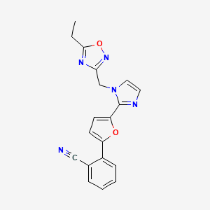 2-(5-{1-[(5-ethyl-1,2,4-oxadiazol-3-yl)methyl]-1H-imidazol-2-yl}-2-furyl)benzonitrile