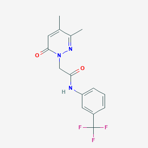 molecular formula C15H14F3N3O2 B5299661 2-(3,4-dimethyl-6-oxo-1(6H)-pyridazinyl)-N-[3-(trifluoromethyl)phenyl]acetamide 