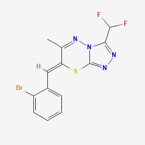molecular formula C13H9BrF2N4S B5299692 7-(2-bromobenzylidene)-3-(difluoromethyl)-6-methyl-7H-[1,2,4]triazolo[3,4-b][1,3,4]thiadiazine 