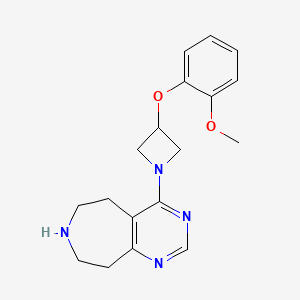 molecular formula C18H22N4O2 B5299707 4-[3-(2-methoxyphenoxy)azetidin-1-yl]-6,7,8,9-tetrahydro-5H-pyrimido[4,5-d]azepine 