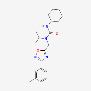 molecular formula C20H28N4O2 B5299722 N'-cyclohexyl-N-isopropyl-N-{[3-(3-methylphenyl)-1,2,4-oxadiazol-5-yl]methyl}urea 