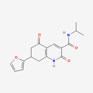molecular formula C17H18N2O4 B5299741 7-(2-furyl)-N-isopropyl-2,5-dioxo-1,2,5,6,7,8-hexahydro-3-quinolinecarboxamide 