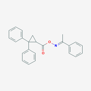 molecular formula C24H21NO2 B5299746 1-phenylethanone O-[(2,2-diphenylcyclopropyl)carbonyl]oxime 