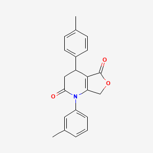 molecular formula C21H19NO3 B5299758 1-(3-methylphenyl)-4-(4-methylphenyl)-4,7-dihydrofuro[3,4-b]pyridine-2,5(1H,3H)-dione 