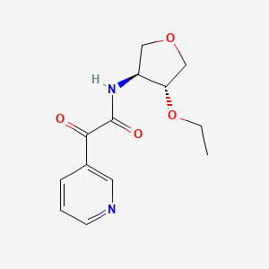 molecular formula C13H16N2O4 B5299782 N-[(3S*,4R*)-4-ethoxytetrahydrofuran-3-yl]-2-oxo-2-pyridin-3-ylacetamide 