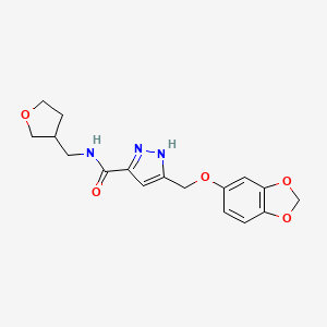 5-[(1,3-benzodioxol-5-yloxy)methyl]-N-(tetrahydrofuran-3-ylmethyl)-1H-pyrazole-3-carboxamide