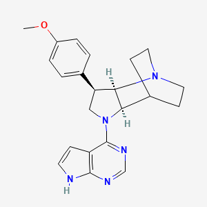 (3R*,3aR*,7aR*)-3-(4-methoxyphenyl)-1-(7H-pyrrolo[2,3-d]pyrimidin-4-yl)octahydro-4,7-ethanopyrrolo[3,2-b]pyridine