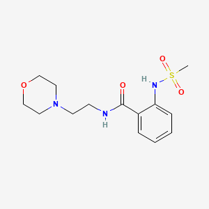 molecular formula C14H21N3O4S B5299842 2-[(methylsulfonyl)amino]-N-[2-(4-morpholinyl)ethyl]benzamide 