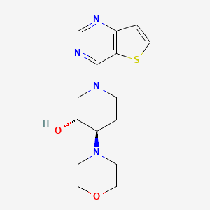 (3R*,4R*)-4-(4-morpholinyl)-1-thieno[3,2-d]pyrimidin-4-yl-3-piperidinol