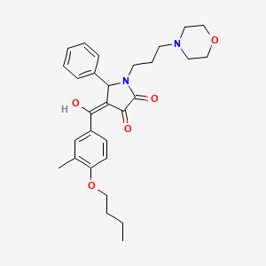 molecular formula C29H36N2O5 B5299926 4-(4-butoxy-3-methylbenzoyl)-3-hydroxy-1-[3-(4-morpholinyl)propyl]-5-phenyl-1,5-dihydro-2H-pyrrol-2-one 