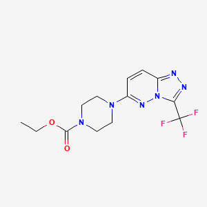 molecular formula C13H15F3N6O2 B5299928 ethyl 4-[3-(trifluoromethyl)[1,2,4]triazolo[4,3-b]pyridazin-6-yl]-1-piperazinecarboxylate 