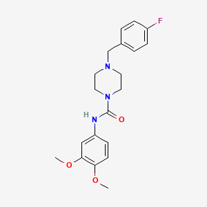 molecular formula C20H24FN3O3 B5299946 N-(3,4-dimethoxyphenyl)-4-(4-fluorobenzyl)-1-piperazinecarboxamide 