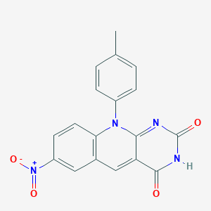 molecular formula C18H12N4O4 B529995 10-(4-甲基苯基)-7-硝基嘧啶并[4,5-b]喹啉-2,4-二酮 CAS No. 310421-56-8
