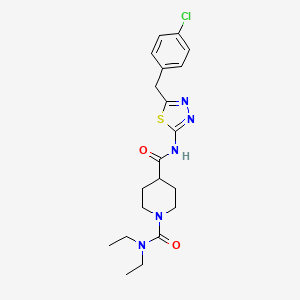 molecular formula C20H26ClN5O2S B5299956 N~4~-[5-(4-chlorobenzyl)-1,3,4-thiadiazol-2-yl]-N~1~,N~1~-diethyl-1,4-piperidinedicarboxamide 