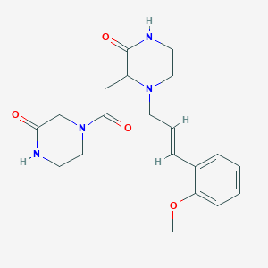 4-[(2E)-3-(2-methoxyphenyl)-2-propen-1-yl]-3-[2-oxo-2-(3-oxo-1-piperazinyl)ethyl]-2-piperazinone