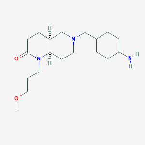 molecular formula C19H35N3O2 B5300017 rel-(4aS,8aR)-6-[(cis-4-aminocyclohexyl)methyl]-1-(3-methoxypropyl)octahydro-1,6-naphthyridin-2(1H)-one dihydrochloride 