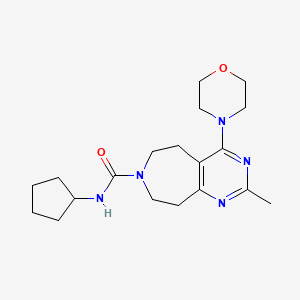 molecular formula C19H29N5O2 B5300022 N-cyclopentyl-2-methyl-4-morpholin-4-yl-5,6,8,9-tetrahydro-7H-pyrimido[4,5-d]azepine-7-carboxamide 